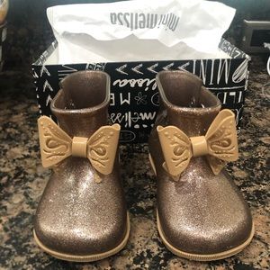 Mini Melissa Bow Boots size 9 Toddler